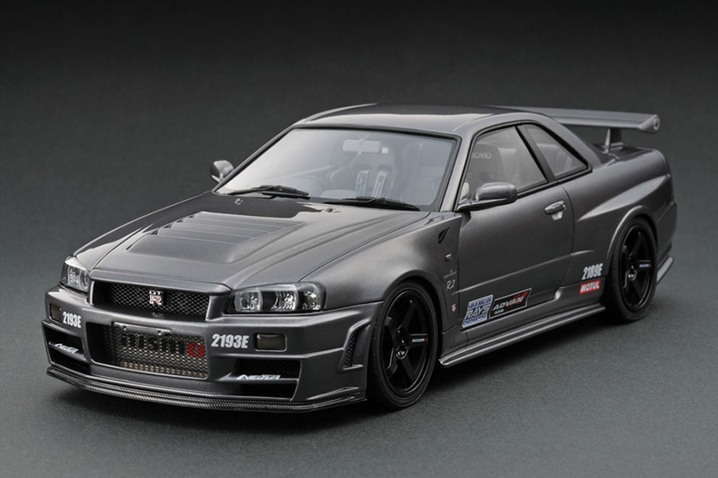 Nissan Skyline R34 1/18 Ignition Model R34 Nismo Omori Factory C IG0012 modellino in miniatura